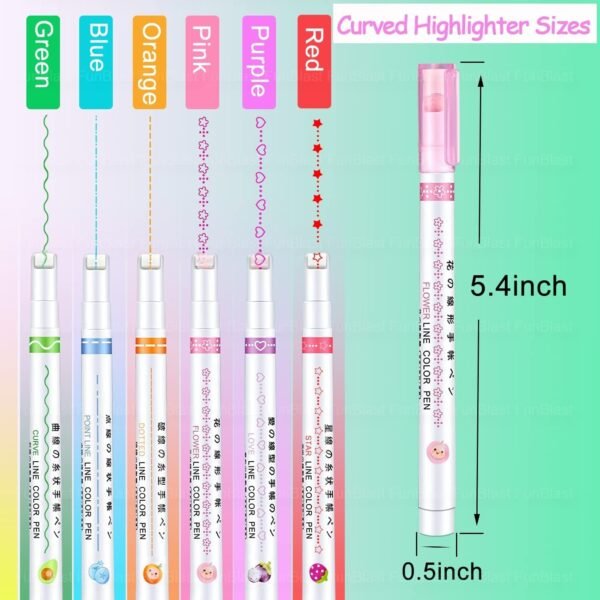 Linear Color Pen Highlighter Pen Set Line Markers Colors For Adults & Kids, Roller Line Marker Pen, School Stationery Kit, Roller Line Markers For Drawing, Journaling, Scrapbooking, Green - Image 3