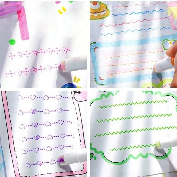 Linear Color Pen Highlighter Pen Set Line Markers Colors For Adults & Kids, Roller Line Marker Pen, School Stationery Kit, Roller Line Markers For Drawing, Journaling, Scrapbooking, Green - Image 5