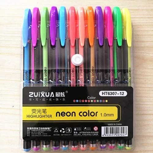 Neon Metallic Fluorescence Highlighter Pastel Gel Pen