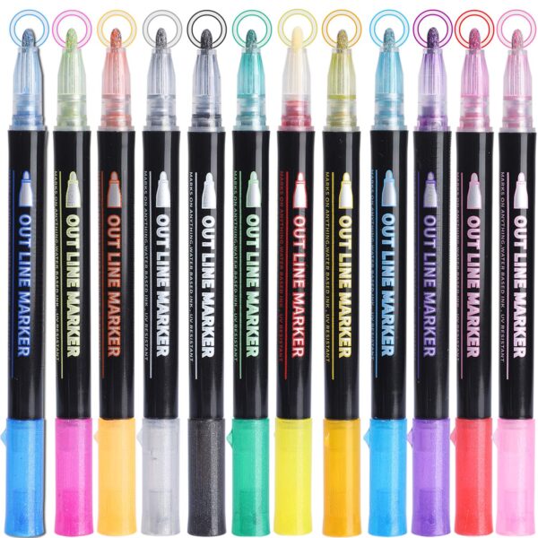 Double Line Outline permanent Pen Marker Available in India.