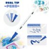 Set of 12 Dual Tip Brush Marker Pens, Brush Tip with Fine Liner 0.4 mm and Markers Pen with 1-2 mm Tip, Double Ended Painting Pen, Used for Drawing, Sketching - Image 2