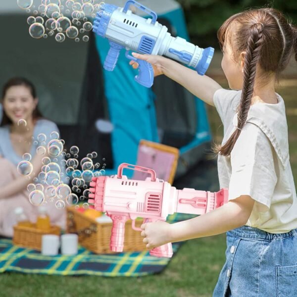 32 Hole Electric Gatling Bubble Gun for Kids with Soap Solution Indoor and Outdoor Toys for Toddlers Bubble Launcher Machine for Girls and Boys (Colour as per Stock) - Image 6