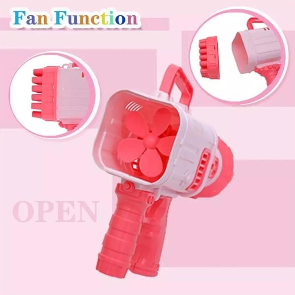 32 Hole Electric Gatling Bubble Gun for Kids with Soap Solution Indoor and Outdoor Toys for Toddlers Bubble Launcher Machine for Girls and Boys (Colour as per Stock) - Image 7