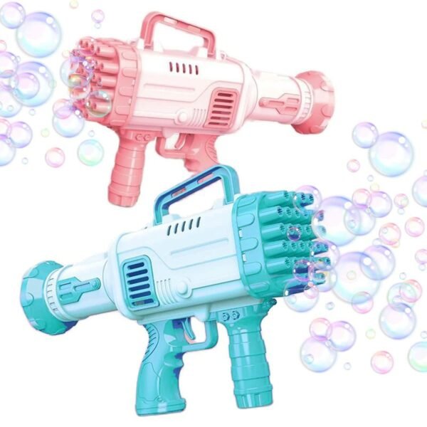 32 Hole Electric Gatling Bubble Gun for Kids with Soap Solution Indoor and Outdoor Toys for Toddlers Bubble Launcher Machine for Girls and Boys (Colour as per Stock)